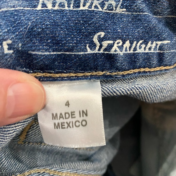 EDDIE BAUER NATURAL STRAIGHT STRETCH 5 POCKET JEANS Sz 4. - Picture 5 of 7